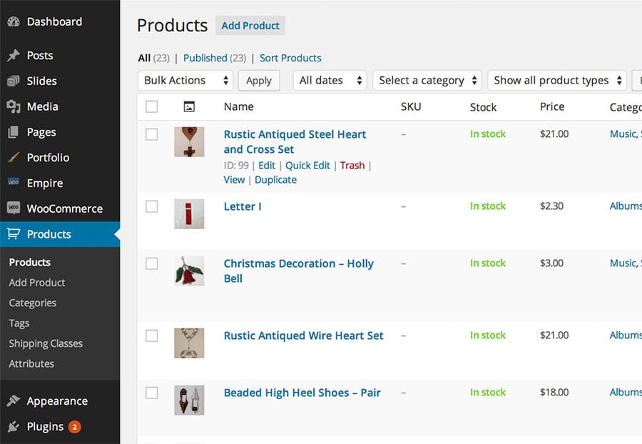 WooCommerce Product Management in WordPress