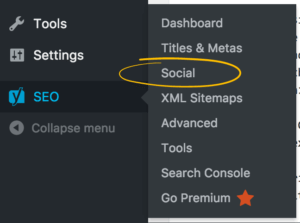 Yoast SEO - social settings - Facebook share settings