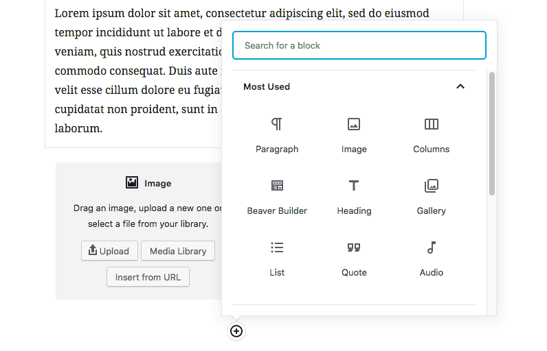 Content blocks in Gutenberg in WordPress