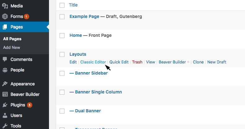 Classic page editor alternative in WordPress Gutenberg