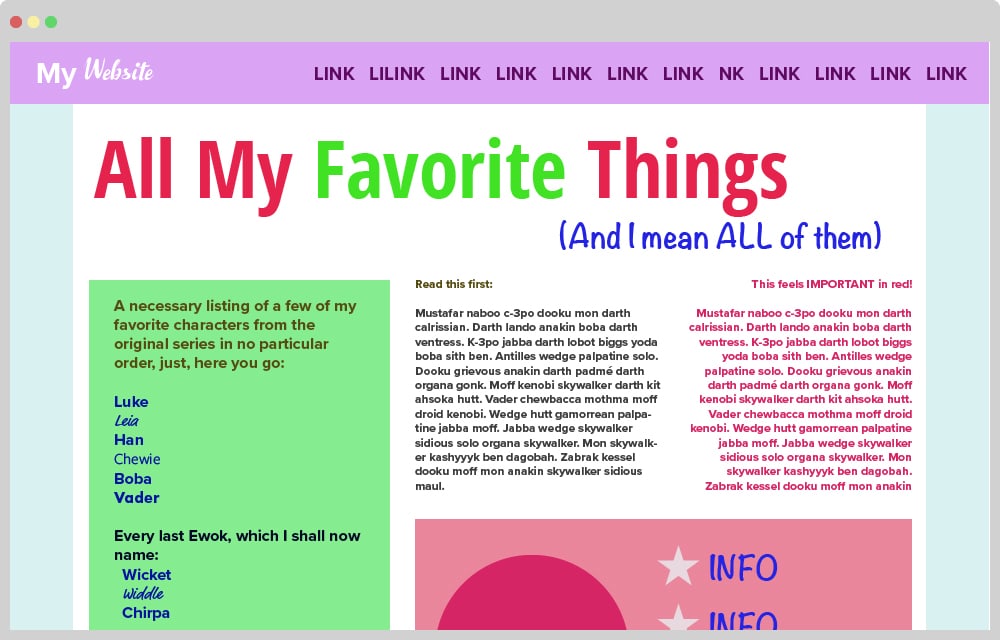 Too-Much-Syndrome A website with a moderate case of Too Much Syndrome.