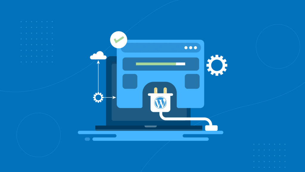 Illustation of a plugin as a cable into a website translating the function of the plugin