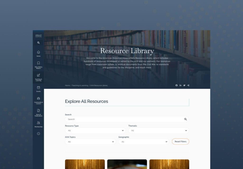 Screenshot of AHA Search