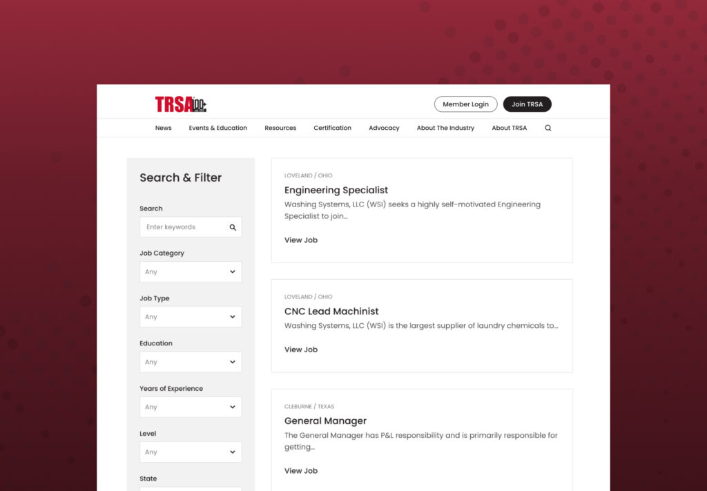 Screenshot of TRSA Search